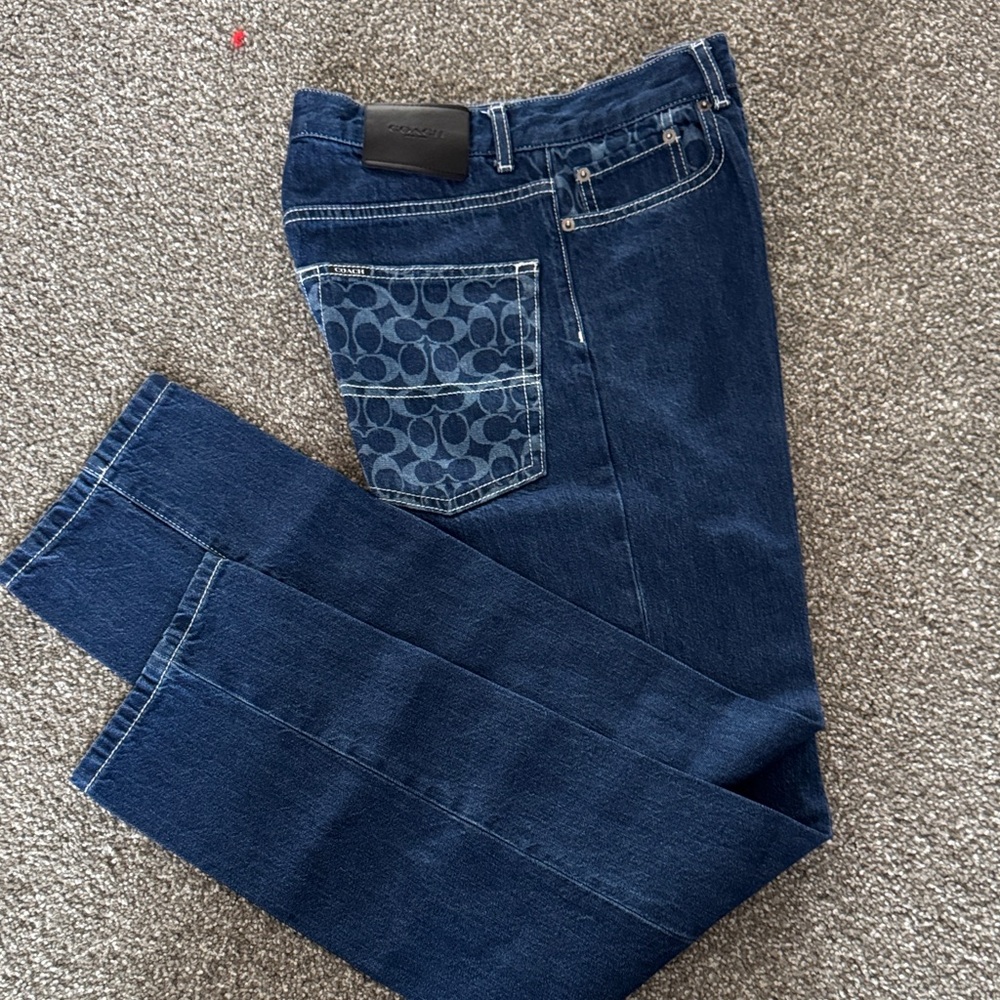 💙😍Coach Dark Blue Straight Leg Jeans 👖 unisex size28